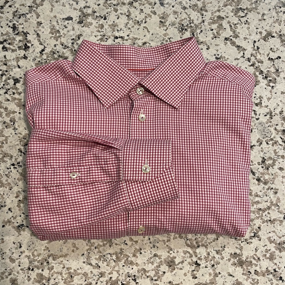 ETON Contemporary Fit Gingham Dress Shirt